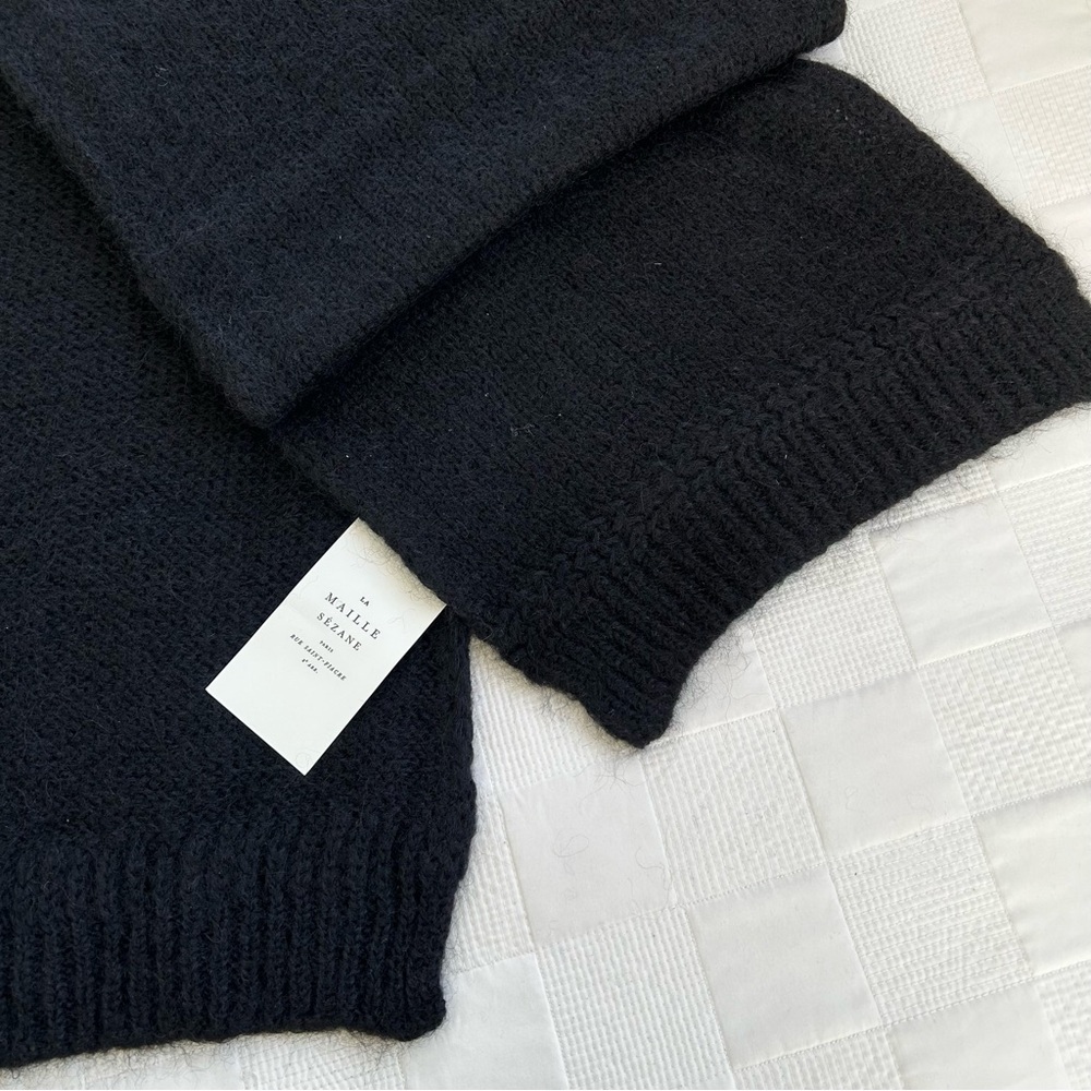 NWT Elegant Black Sezane Naomi Scarf Mohair Alpaca Blend
